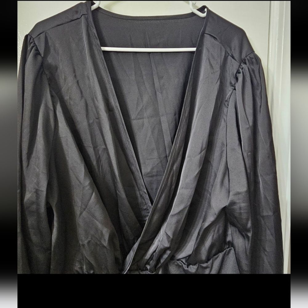 Black Women's 4xl Long Sleeve Bodysuit